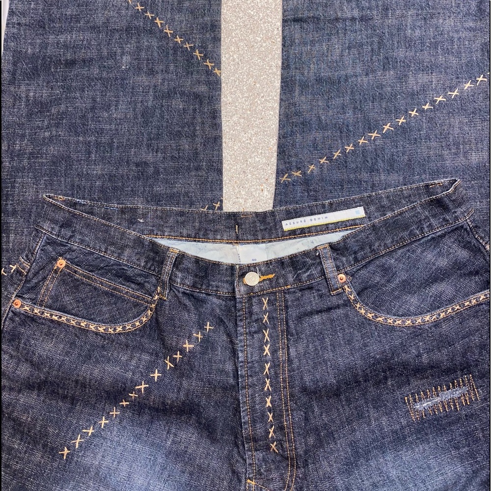 Azure Denim Stitch Design Jeans Men’s